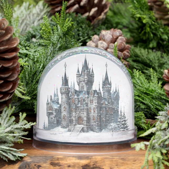 Beautiful Christmas Gothic Castle Snowglobe (Winter)