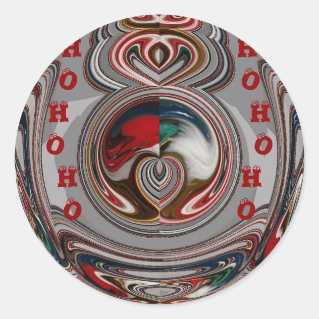 Beautiful Christmas Hearts Holiday Season Colours  Classic Round Sticker (Front)