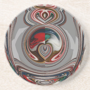 Beautiful Christmas Hearts Holiday Season Colours Coaster