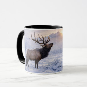 Beautiful Christmas Holiday Elk in Snow Mug
