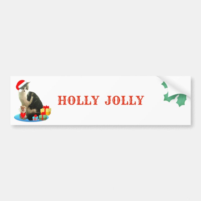 Beautiful Christmas Merlin Cat Bumper Sticker (Front)