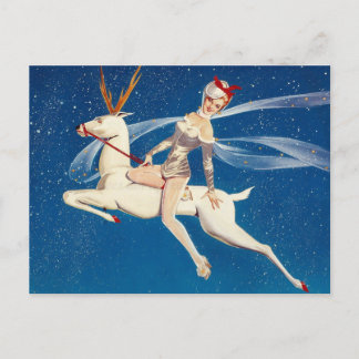 Beautiful Christmas Pin Up Girl Postcard