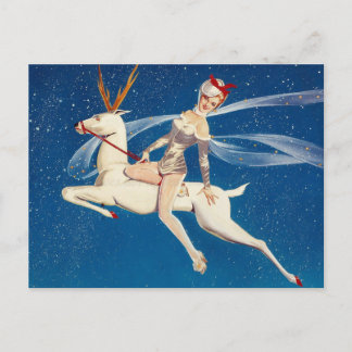 Beautiful Christmas Pin Up Girl Postcard