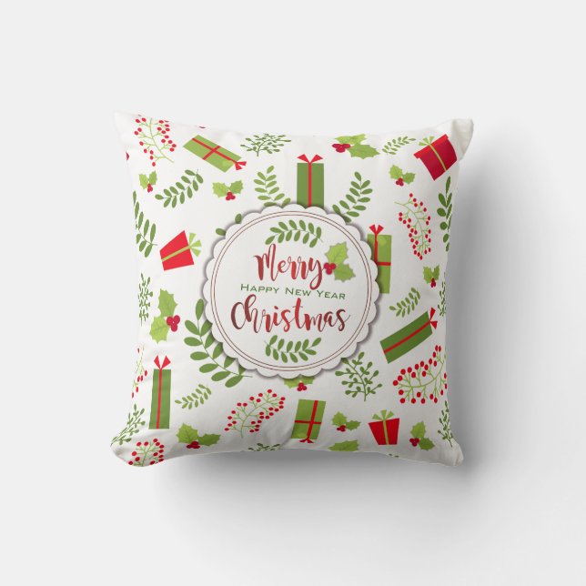 Beautiful Christmas Script Gifts Cushion (Front)