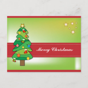 Beautiful Christmas tree design Holiday Postcard
