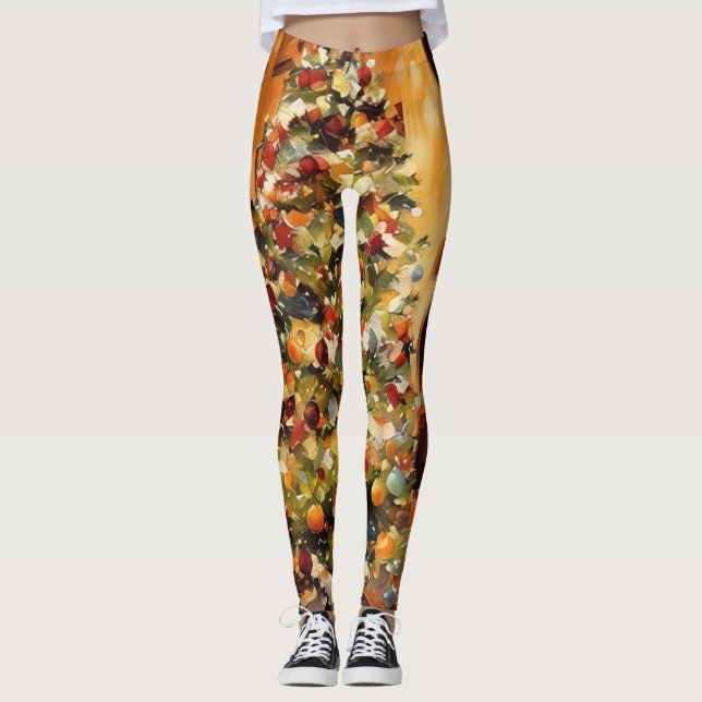 Beautiful Christmas Tree Leggings (Front)