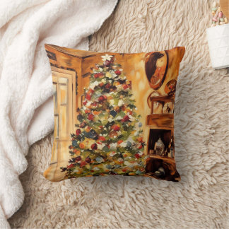 Beautiful Christmas Tree Throw Pillow