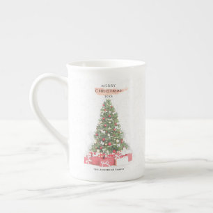 Beautiful Christmas Tree Watercolor Holidays Art Bone China Mug