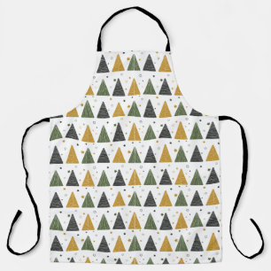 Beautiful Christmas trees and stars  Apron