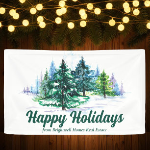 Beautiful Christmas Trees Landscape Custom Company Banner