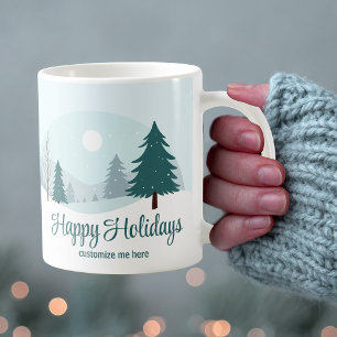 Beautiful Christmas Trees Personalized Winter Coffee Mug