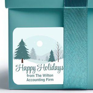 Beautiful Christmas Trees Winter Holiday Party Square Sticker