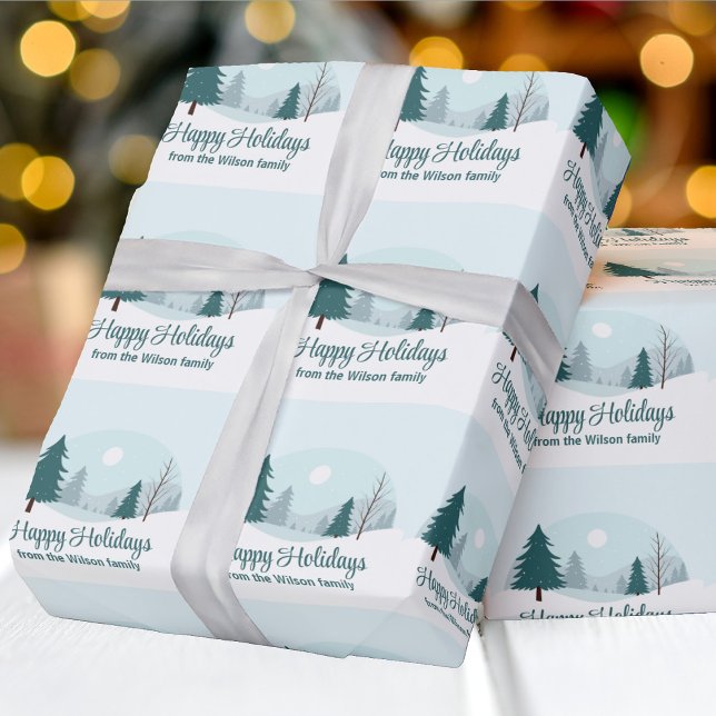 Beautiful Christmas Trees Winter Holiday Party Wrapping Paper (Creator Uploaded)