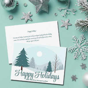 Beautiful Christmas Trees Winter Snow Business Holiday Card