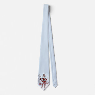 Beautiful Christmas Woman over Winter Snow Tie