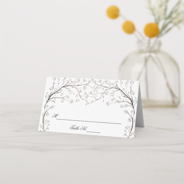 Beautiful Chuppah Wedding Place Cards (Front)