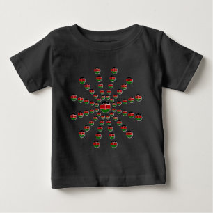 Beautiful Circular Kenyan Flag: A Radial Design Baby T-Shirt