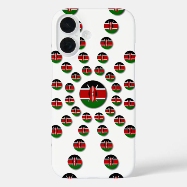 Beautiful Circular Kenyan Flag: A Radial Design Case-Mate iPhone Case (Back)