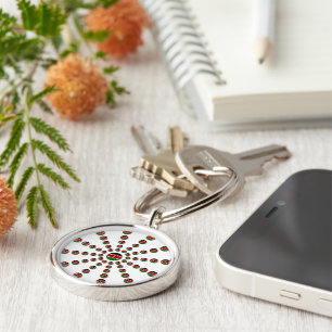 Beautiful Circular Kenyan Flag: A Radial Design Key Ring