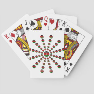 Beautiful Circular Kenyan Flag: A Radial Design Playing Cards