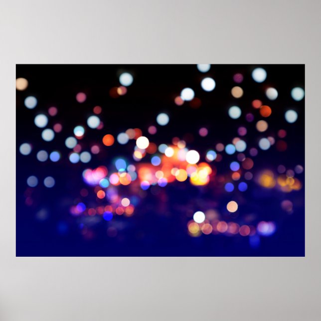 Beautiful city night bokeh light, abstract blur de poster (Front)