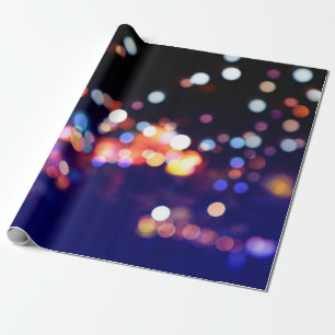 Beautiful city night bokeh light, abstract blur de wrapping paper