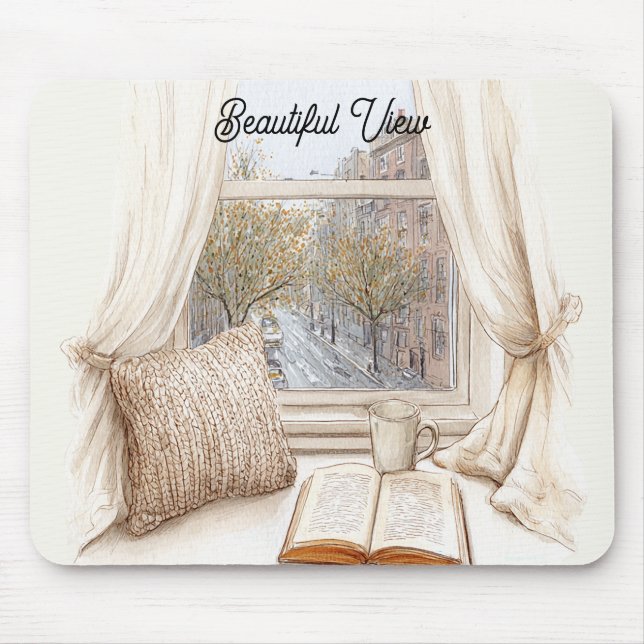Beautiful City View Window Mouse Pad (Front)