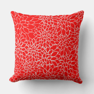 Beautiful Classic and Chic White Dahlia Pattern Cushion