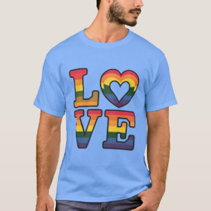 Beautiful classic and Elegant Love LGBTQ Rainbow T-Shirt