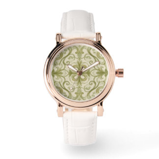 Beautiful Classic Green Mosaic Pattern,Women Watch