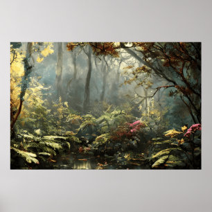 Beautiful classic serene landscape small creek poster