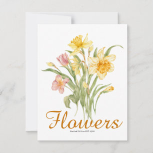 Beautiful classic watercolor background Botanical RSVP Card