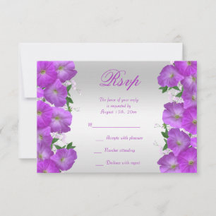 Beautiful Classy Petunias Floral Birthday RSVP Card