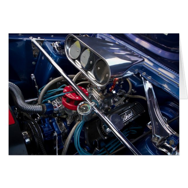 Beautiful Clean Car Engine Card (Front Horizontal)