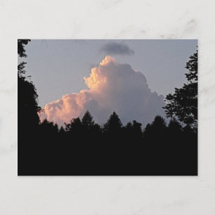 beautiful cloud behind the trees at night postcard