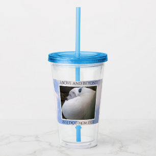 Beautiful Cloudy Sky Best Dog Mum Cute Calm Blue Acrylic Tumbler