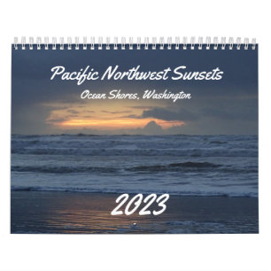 Beautiful Coastal Washington Ocean Sunset Photo Calendar