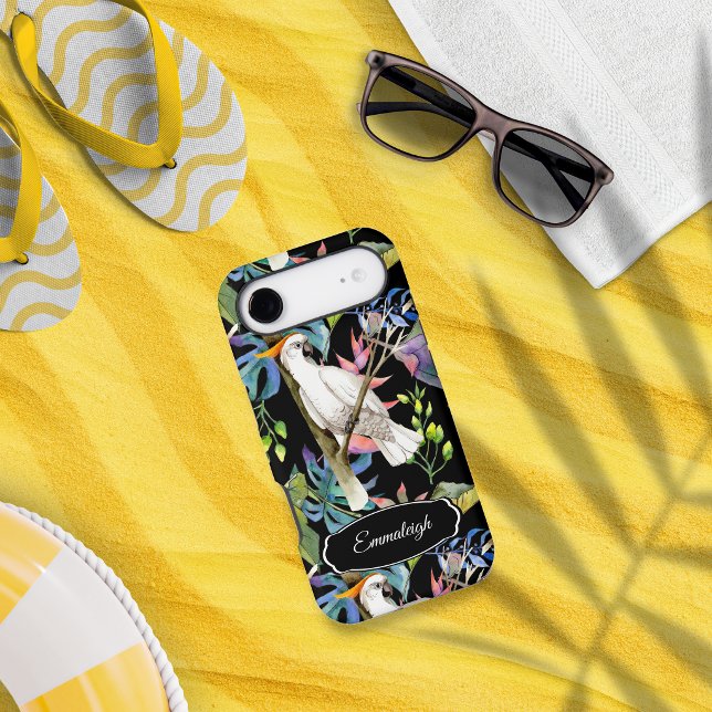 Beautiful Cockatoo Bird Tropical Pattern Black (Creator Uploaded)
