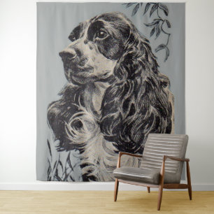beautiful cocker spaniel tapestry
