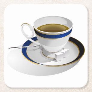 Beautiful Coffee Cup and Saucer Coaster Set
