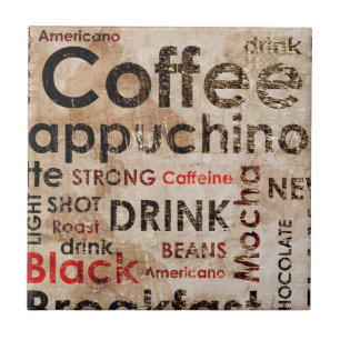 Beautiful Coffee Espresso Cappucino Pattern Tile