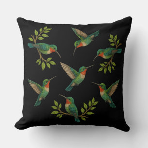 Beautiful colibris birds cushion
