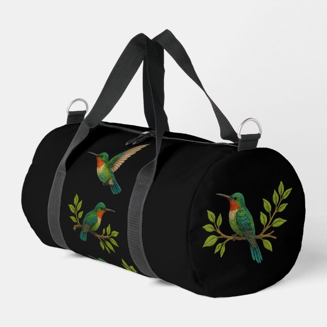 Beautiful colibris duffle bag (Left Corner)
