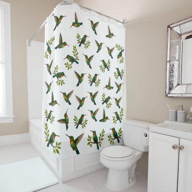 Beautiful colibris shower curtain (In Situ)