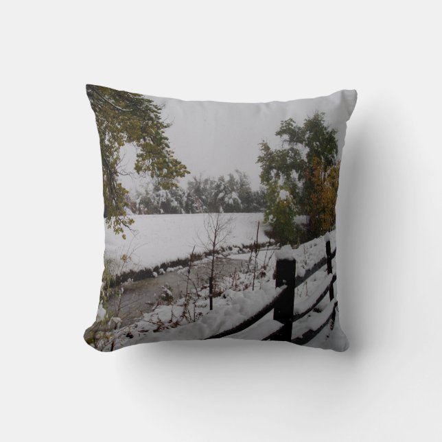Beautiful Colorado Ranch Throw Pillow (Front)