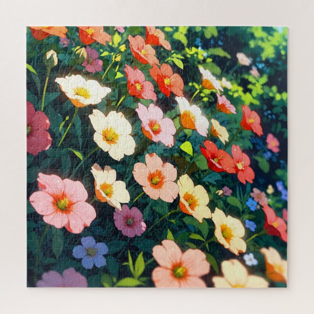 Beautiful colorful anime flowers jigsaw puzzle (Vertical)