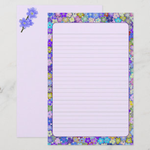Beautiful Colorful Floral Lined Stationary Stationery