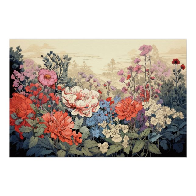 Beautiful colorful flowers poster (Front)