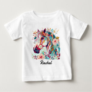 Beautiful Colorful Horse Baby T-Shirt
