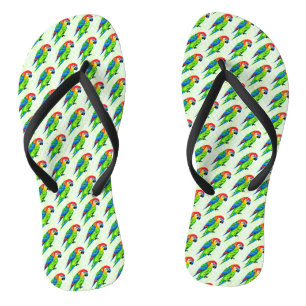 Beautiful Colorful Parrot Pattern  Jandals